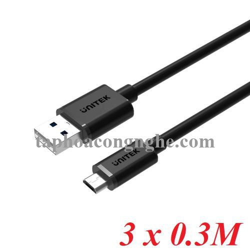 Unitek 29793 Y-C4008BK 2.0 0.3M Cáp Usb sang Micro USB ( 3 Sợi) 30029793